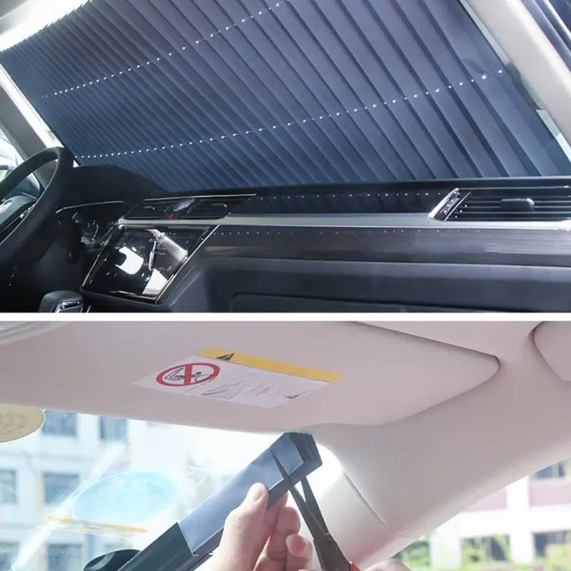 Retractable Car Sunshade, Car Windshield Sunshade, Universal Insulation Car Sunshade, Car Accessories for Various Car Models